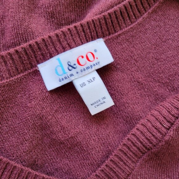 Denim Co Womens Sweater XLP Long Dolman Sleeve Purple Soft Acrylic PUR13E - Picture 7 of 10